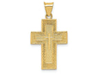 FJC Finejewelers 14k Yellow Gold Textured Reversible Lord's Prayer In Spanish Cross Charm