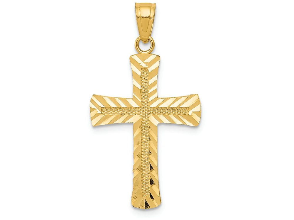 FJC Finejewelers 14k Yellow Gold Bright Cut Latin Cross Charm