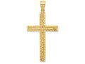 FJC Finejewelers 14k Yellow Gold Polished And Textured Bright Cut Latin Cross Charm