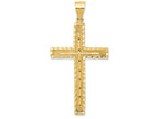 FJC Finejewelers 14k Yellow Gold Polished And Textured Bright Cut Latin Cross Charm