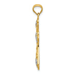 FJC Finejewelers 14k Yellow Gold with with Rhodium Polished Bright Cut Filigree Cross Charm