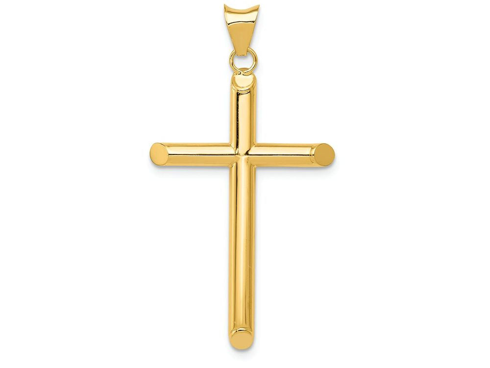 FJC Finejewelers 14k Yellow Gold Polished Tube Cross Charm
