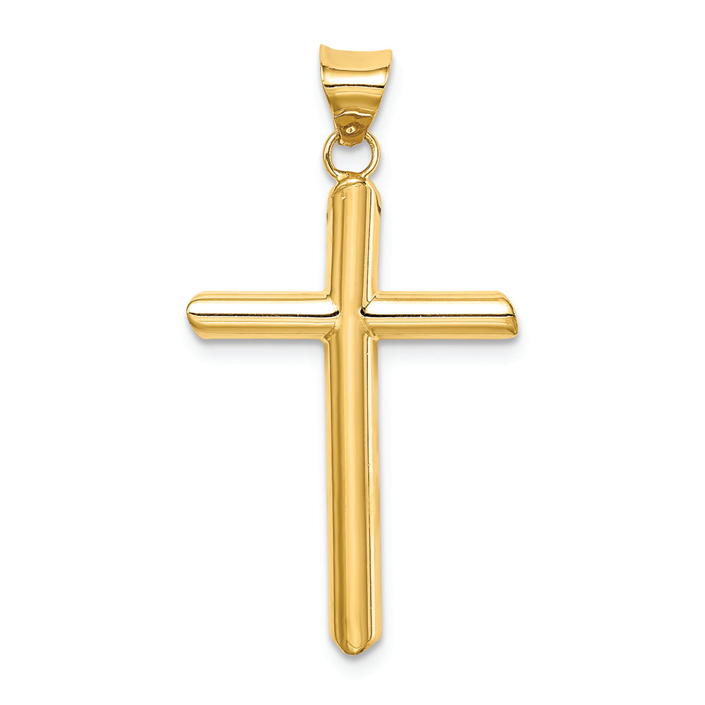 FJC Finejewelers 14k Yellow Gold Polished Tube Cross Charm