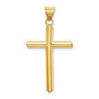 FJC Finejewelers 14k Yellow Gold Polished Tube Cross Charm