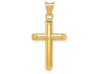 FJC Finejewelers 14k Yellow Gold Polished Tube Cross Charm