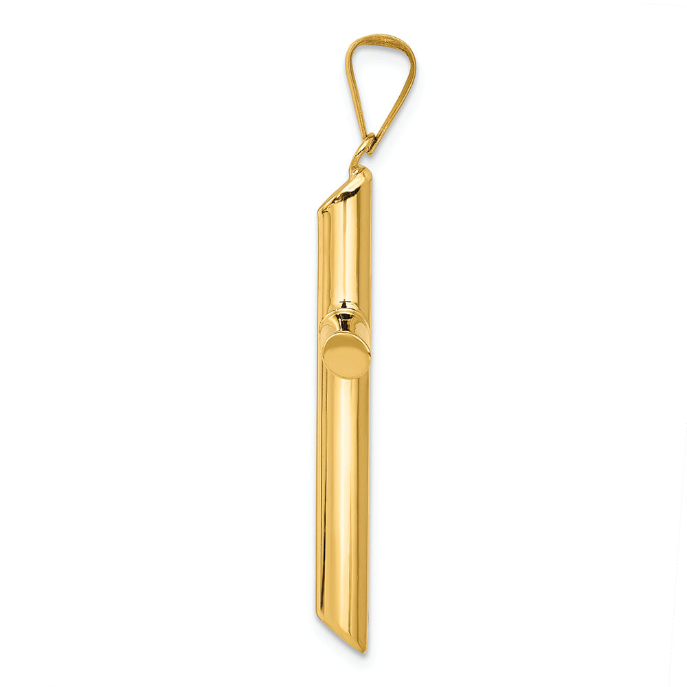 FJC Finejewelers 14k Yellow Gold Polished Tube Cross Charm