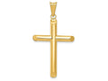FJC Finejewelers 14k Yellow Gold Polished Tube Cross Charm