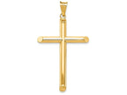 FJC Finejewelers 14k Yellow Gold Polished Tube Cross Charm