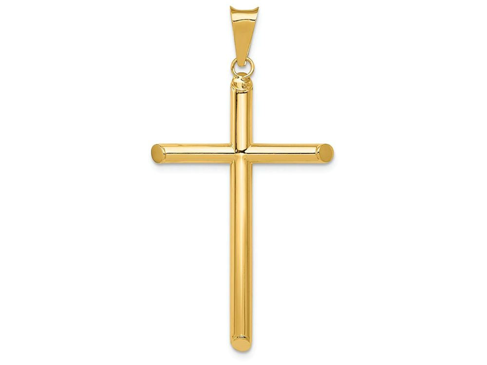 FJC Finejewelers 14k Yellow Gold Polished Tube Cross Charm