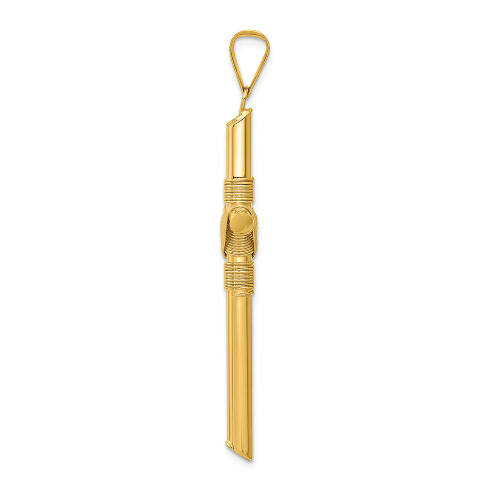 FJC Finejewelers 14k Yellow Gold Polished Tube Cross Charm