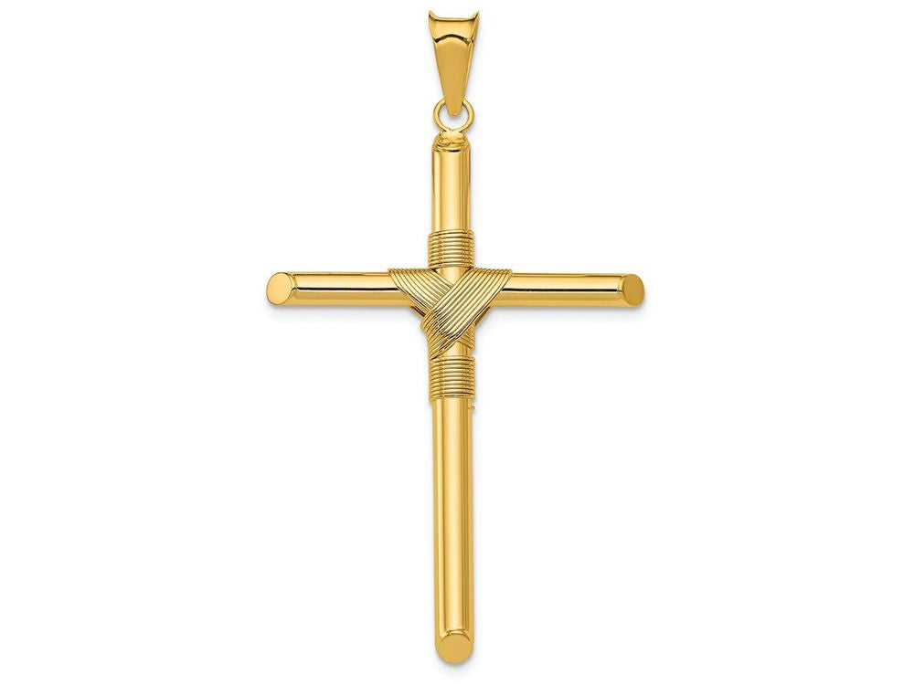FJC Finejewelers 14k Yellow Gold Polished Tube Cross Charm