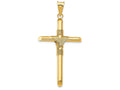 FJC Finejewelers 14k Yellow Gold Polished Tube Cross Charm