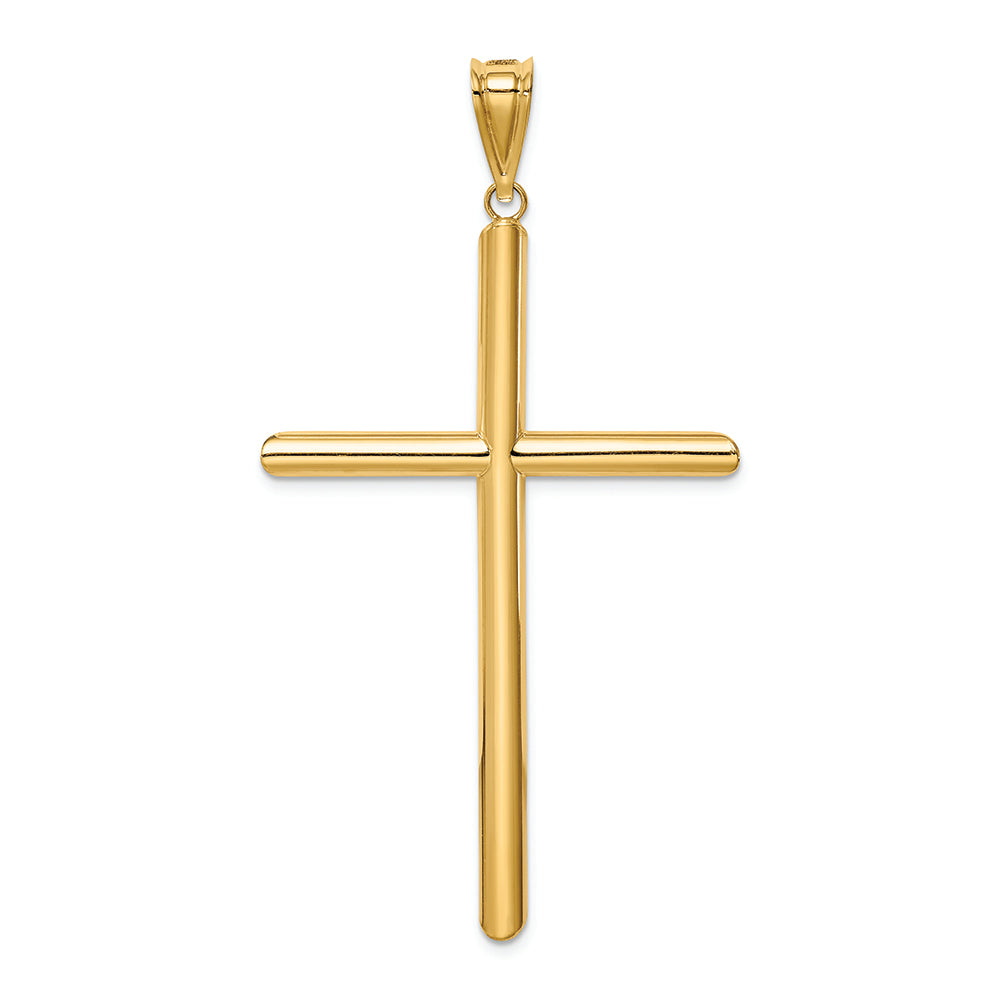 FJC Finejewelers 14k Yellow Gold Polished Tube Cross Charm