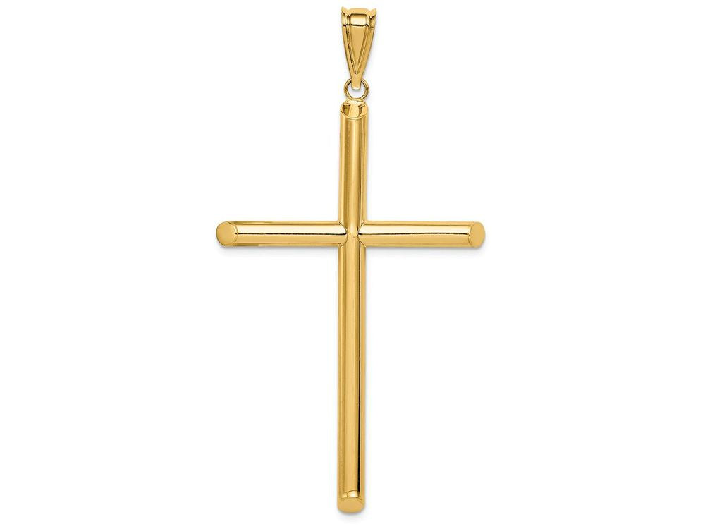FJC Finejewelers 14k Yellow Gold Polished Tube Cross Charm
