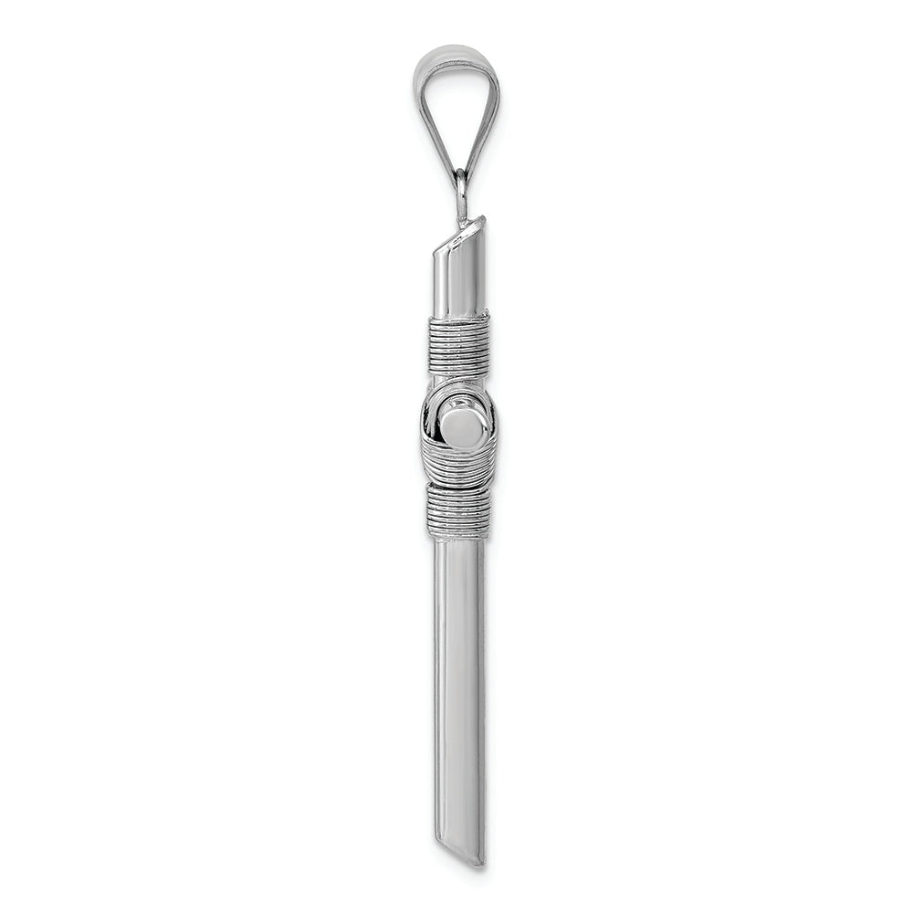 FJC Finejewelers 14k White Gold Polished Tube Cross Charm