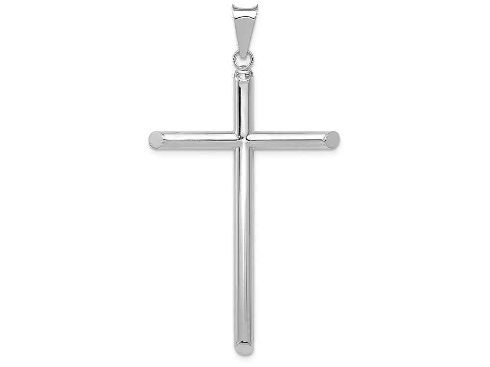 FJC Finejewelers 14k White Gold Polished Tube Cross Charm