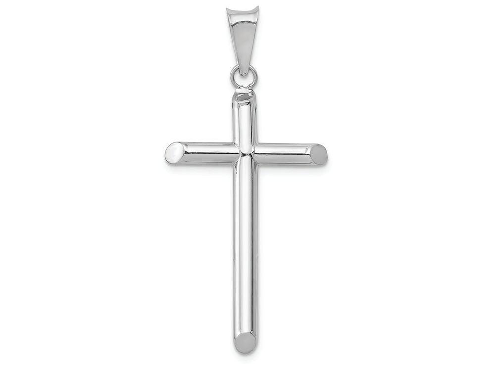 FJC Finejewelers 14k White Gold Polished Tube Cross Charm