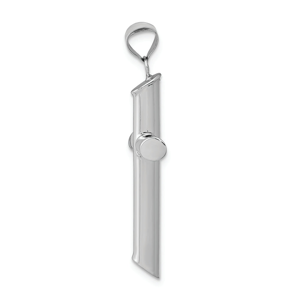 FJC Finejewelers 14k White Gold Polished Tube Cross Charm