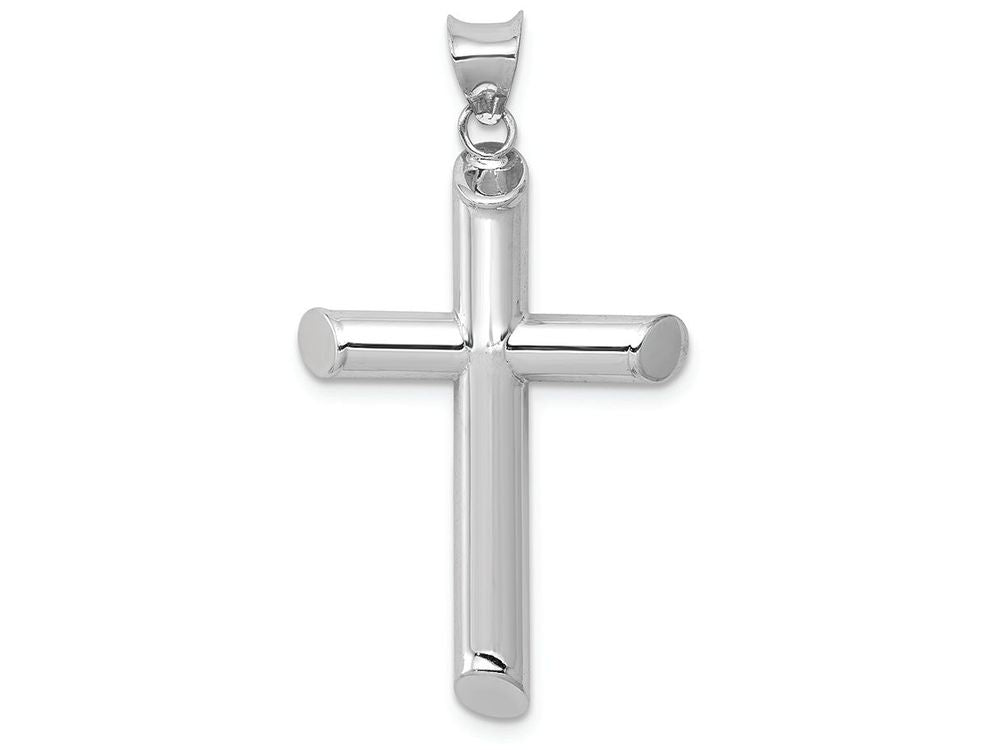 FJC Finejewelers 14k White Gold Polished Tube Cross Charm