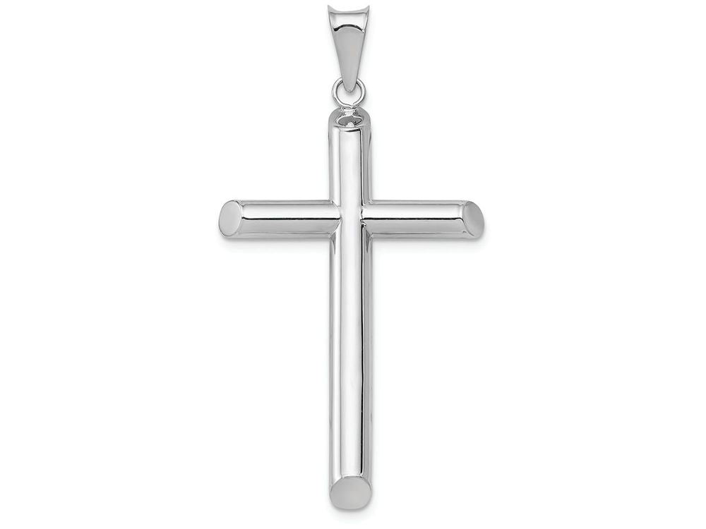 FJC Finejewelers 14k White Gold Polished Tube Cross Charm
