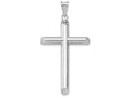 FJC Finejewelers 14k White Gold Polished Tube Cross Charm