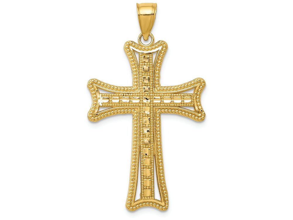 FJC Finejewelers 14k Yellow Gold Bright Cut Cross Charm