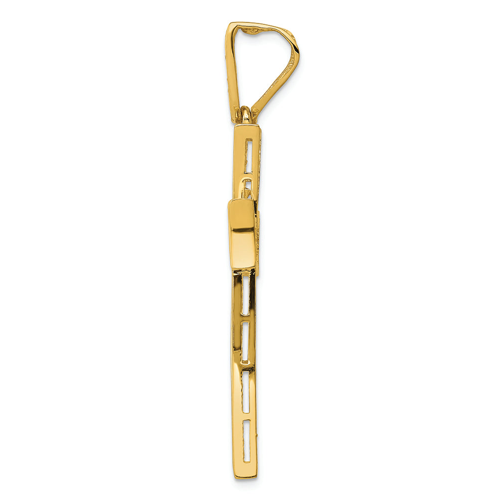 FJC Finejewelers 14k Yellow Gold Micro Pavé CZ Large Cross Charm