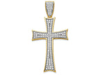 FJC Finejewelers 14k Yellow Gold Micro Pavé CZ Large Cross Charm