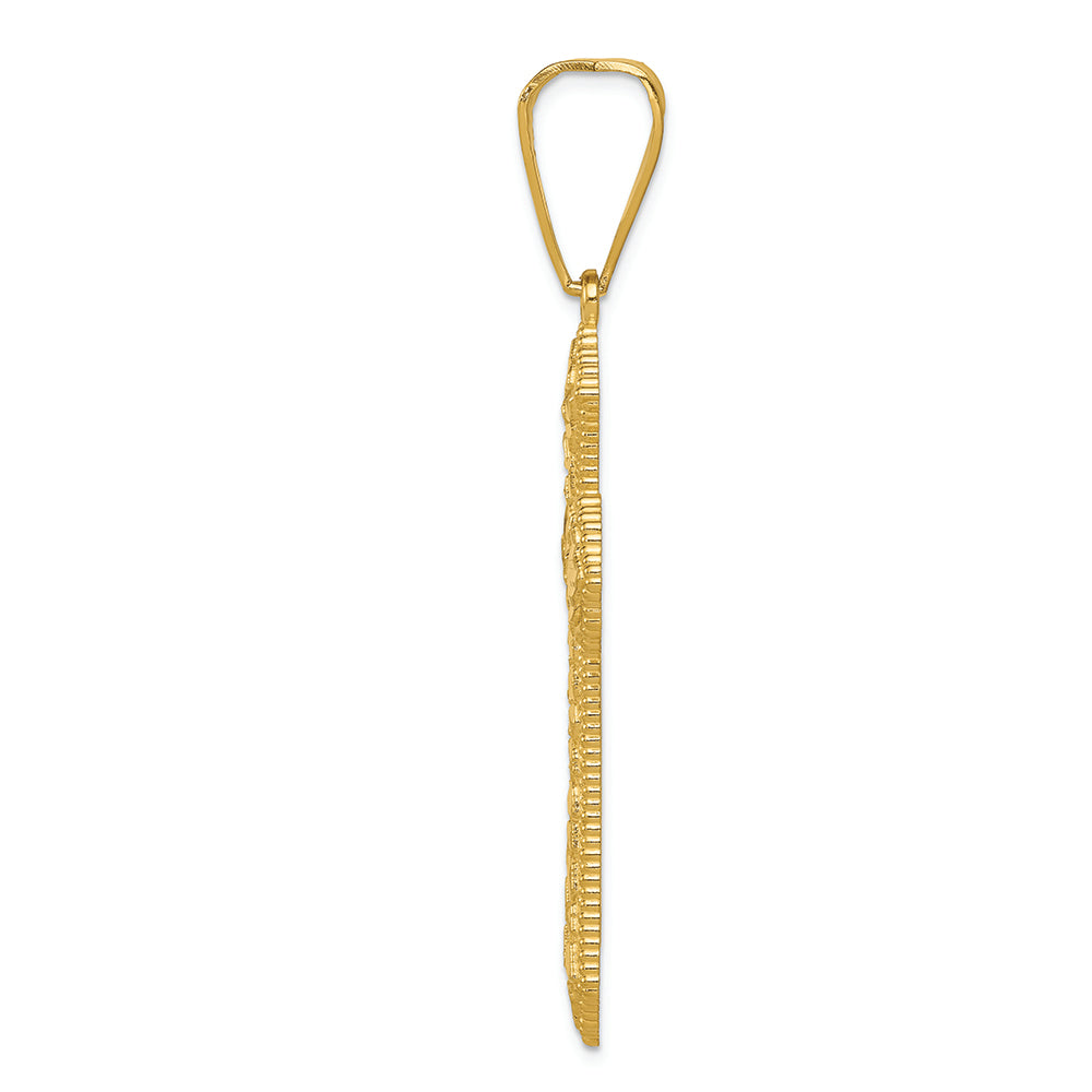 FJC Finejewelers 14k Yellow Gold Bright Cut Budded Cross Charm