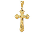 FJC Finejewelers 14k Yellow Gold Bright Cut Budded Cross Charm