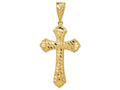 FJC Finejewelers 14k Yellow Gold Bright Cut Budded Cross Charm