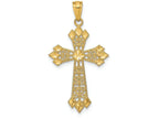FJC Finejewelers 14k Yellow Gold Bright Cut Polished Filigree Cross Charm