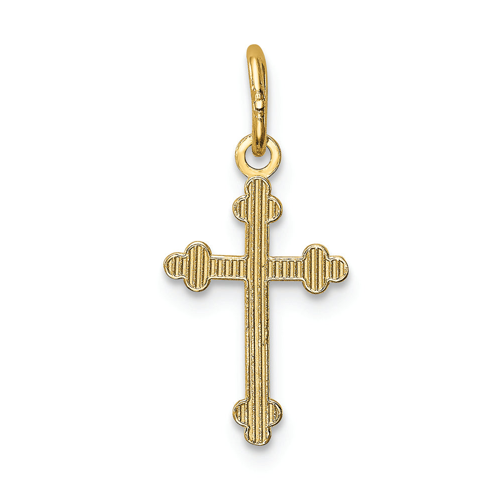FJC Finejewelers 14k Yellow Gold Polished Small Budded Cross Charm