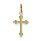 FJC Finejewelers 14k Yellow Gold Polished Small Budded Cross Charm