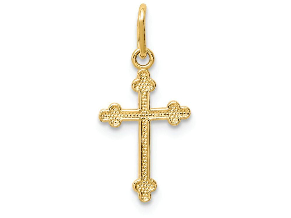 FJC Finejewelers 14k Yellow Gold Polished Small Budded Cross Charm