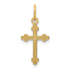 FJC Finejewelers 14k Yellow Gold Small Bright Cut Budded Cross Charm