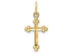 FJC Finejewelers 14k Yellow Gold Small Bright Cut Budded Cross Charm