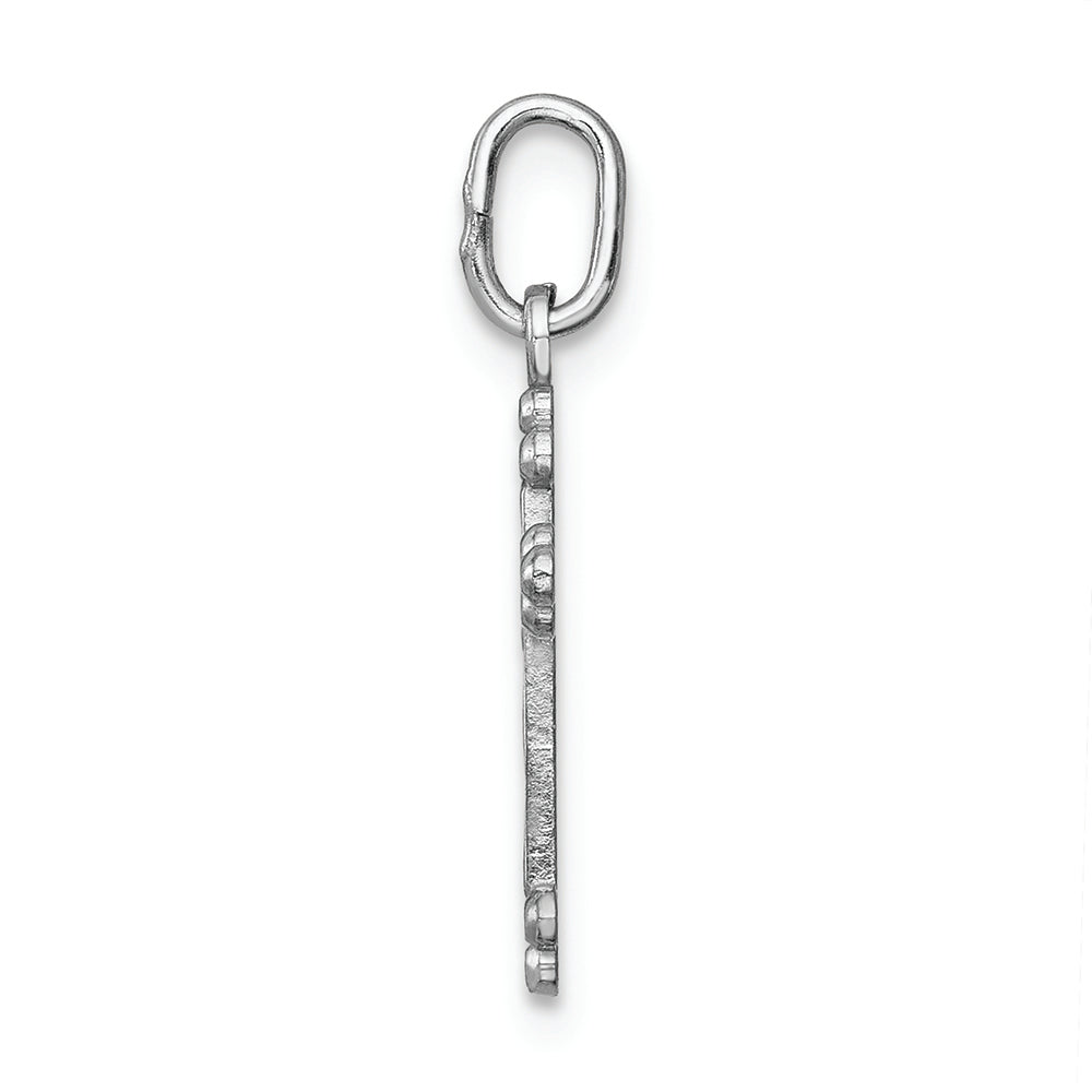 FJC Finejewelers 14k White Gold Polished Bright Cut Small Budded Cross Charm