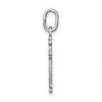 FJC Finejewelers 14k White Gold Polished Bright Cut Small Budded Cross Charm