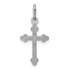 FJC Finejewelers 14k White Gold Polished Bright Cut Small Budded Cross Charm