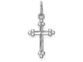 FJC Finejewelers 14k White Gold Polished Bright Cut Small Budded Cross Charm