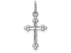 FJC Finejewelers 14k White Gold Polished Bright Cut Small Budded Cross Charm