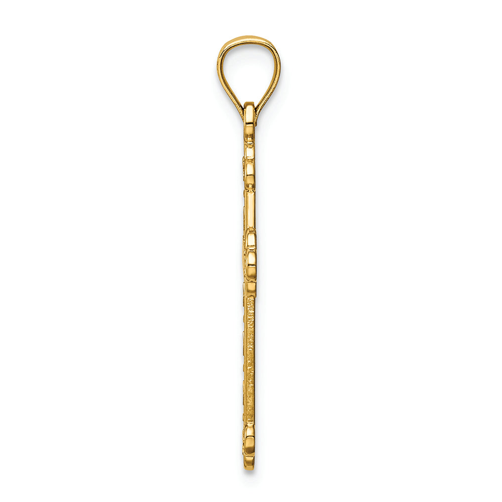 FJC Finejewelers 14k Yellow Gold Satin Polished Faith Cross Charm
