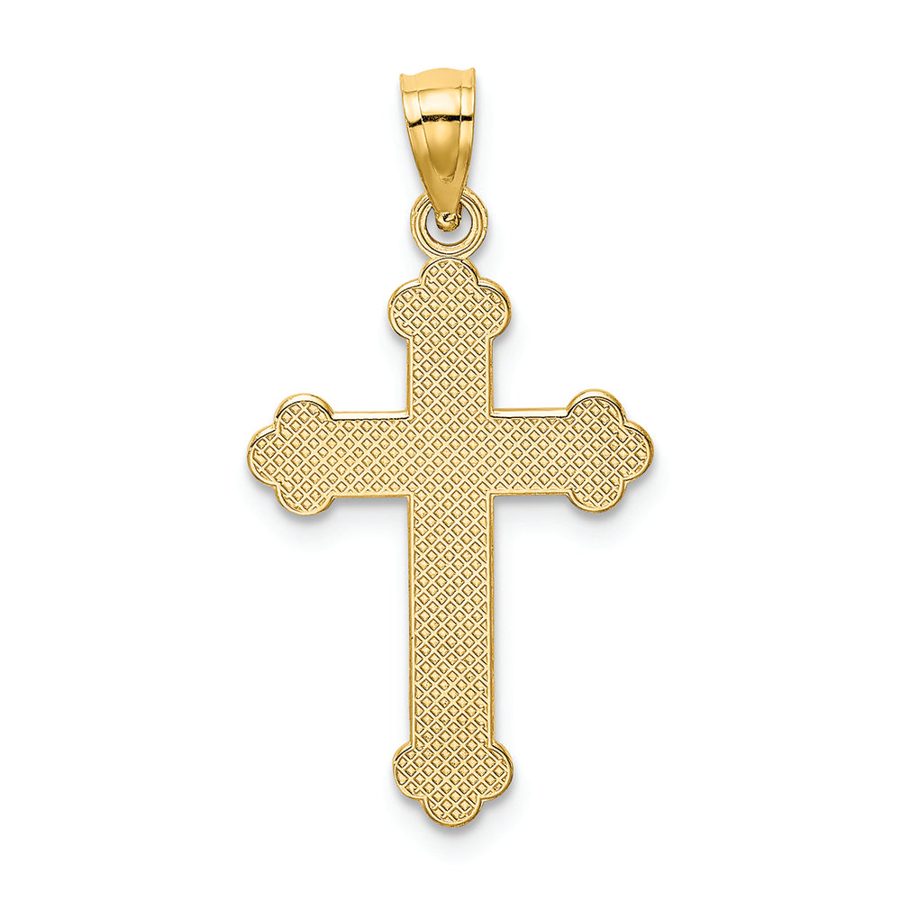 FJC Finejewelers 14k Yellow Gold Satin Polished Faith Cross Charm