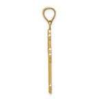 FJC Finejewelers 14k Yellow Gold Satin Polished Budded Cross Charm