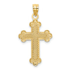 FJC Finejewelers 14k Yellow Gold Satin Polished Budded Cross Charm