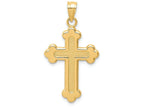 FJC Finejewelers 14k Yellow Gold Satin Polished Budded Cross Charm