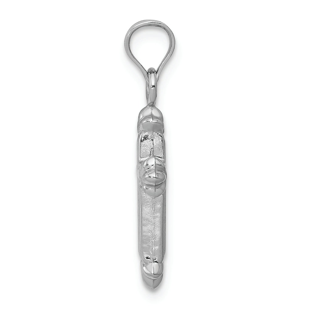FJC Finejewelers 14k White Gold Fleur De Lis Hollow Cross Charm