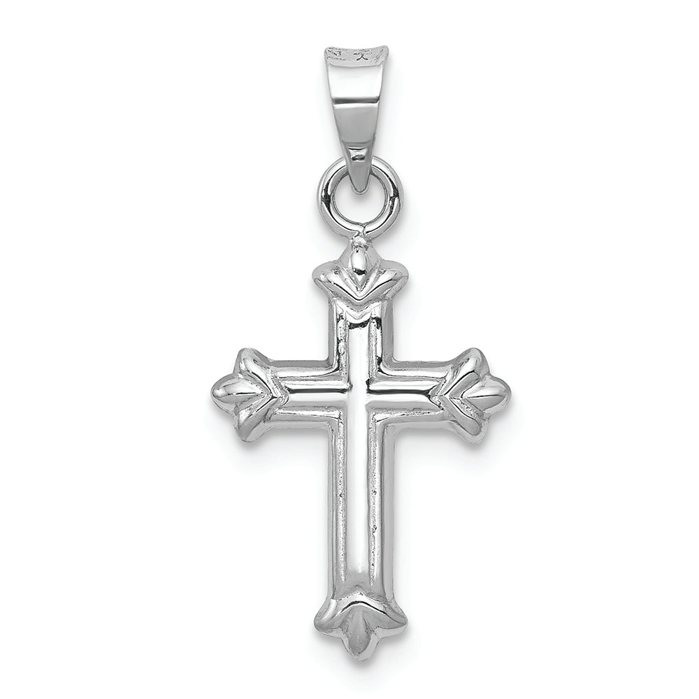 FJC Finejewelers 14k White Gold Fleur De Lis Hollow Cross Charm