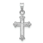 FJC Finejewelers 14k White Gold Fleur De Lis Hollow Cross Charm